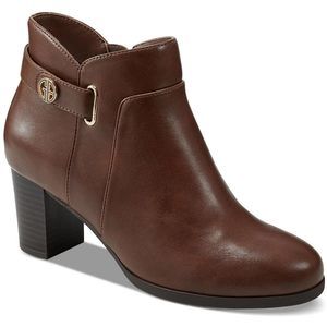 Giani Bernini Womens Artemyss Block Heel Dress Booties Brown 11M